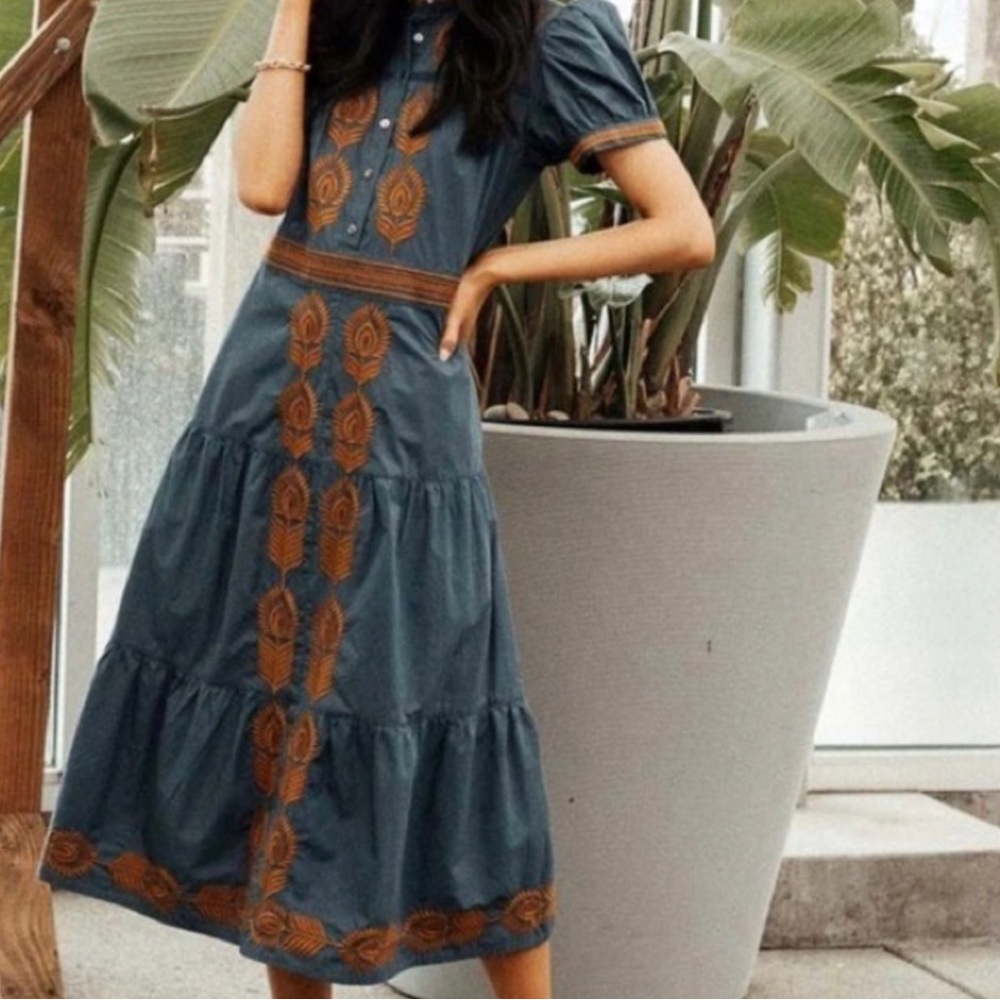 Siya Bohme embroidered dress + earrings